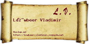 Löwbeer Vladimir névjegykártya